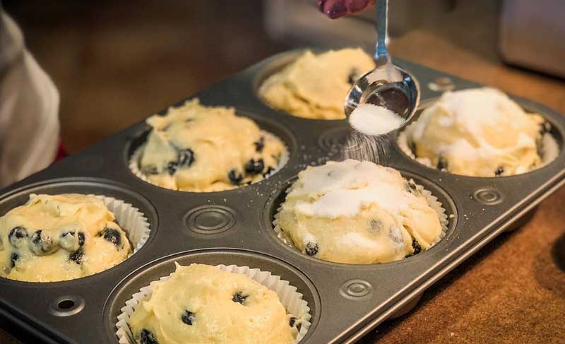 Blueberry Muffins Recipe From Scratch - Sugar Top