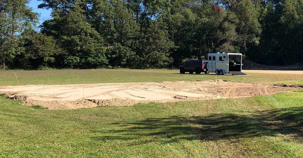 Fill-sand-layer-horse-barn-foundation-leveling